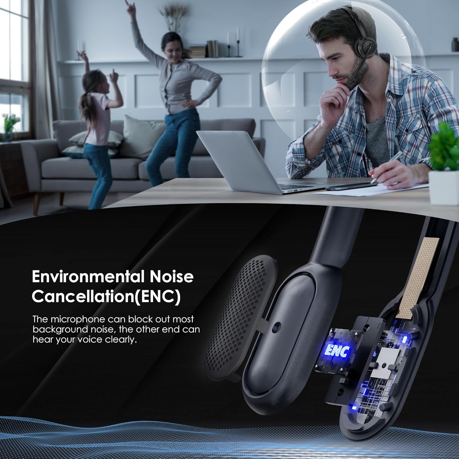Bluetooth 5.4 ANC Headset with – обзор и цена Noise Cancelling Headphone