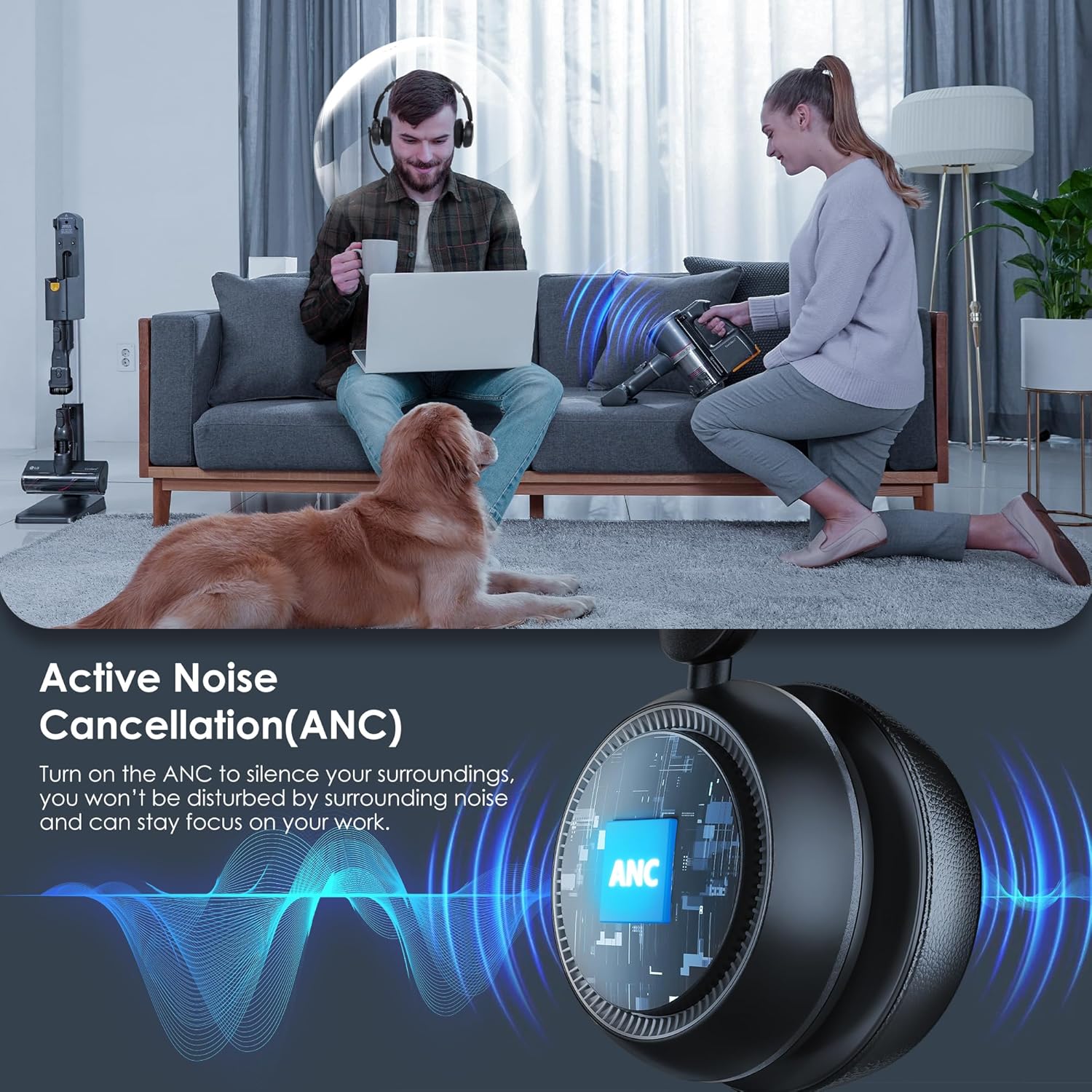 Bluetooth 5.4 ANC Headset with – обзор и цена Noise Cancelling Headphone
