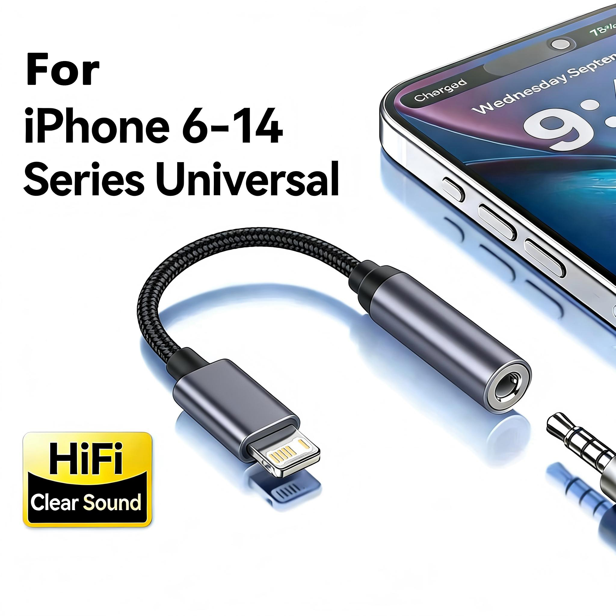 8 Pin to 3.5mm Jack AUX Cable  – обзор и цена Earphone Splitter Jack