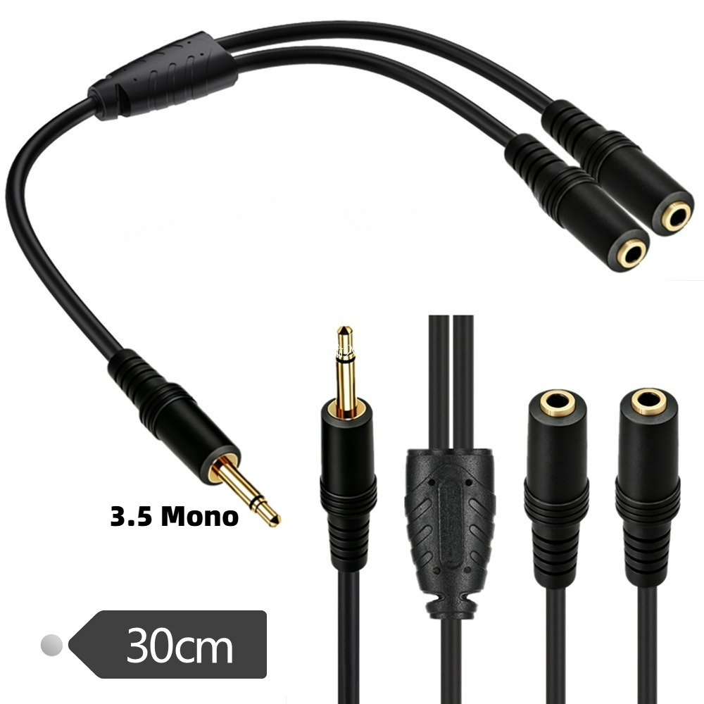 3.5mm TS Mono Male To Dual 3.5 – обзор и цена Earphone Splitter Jack