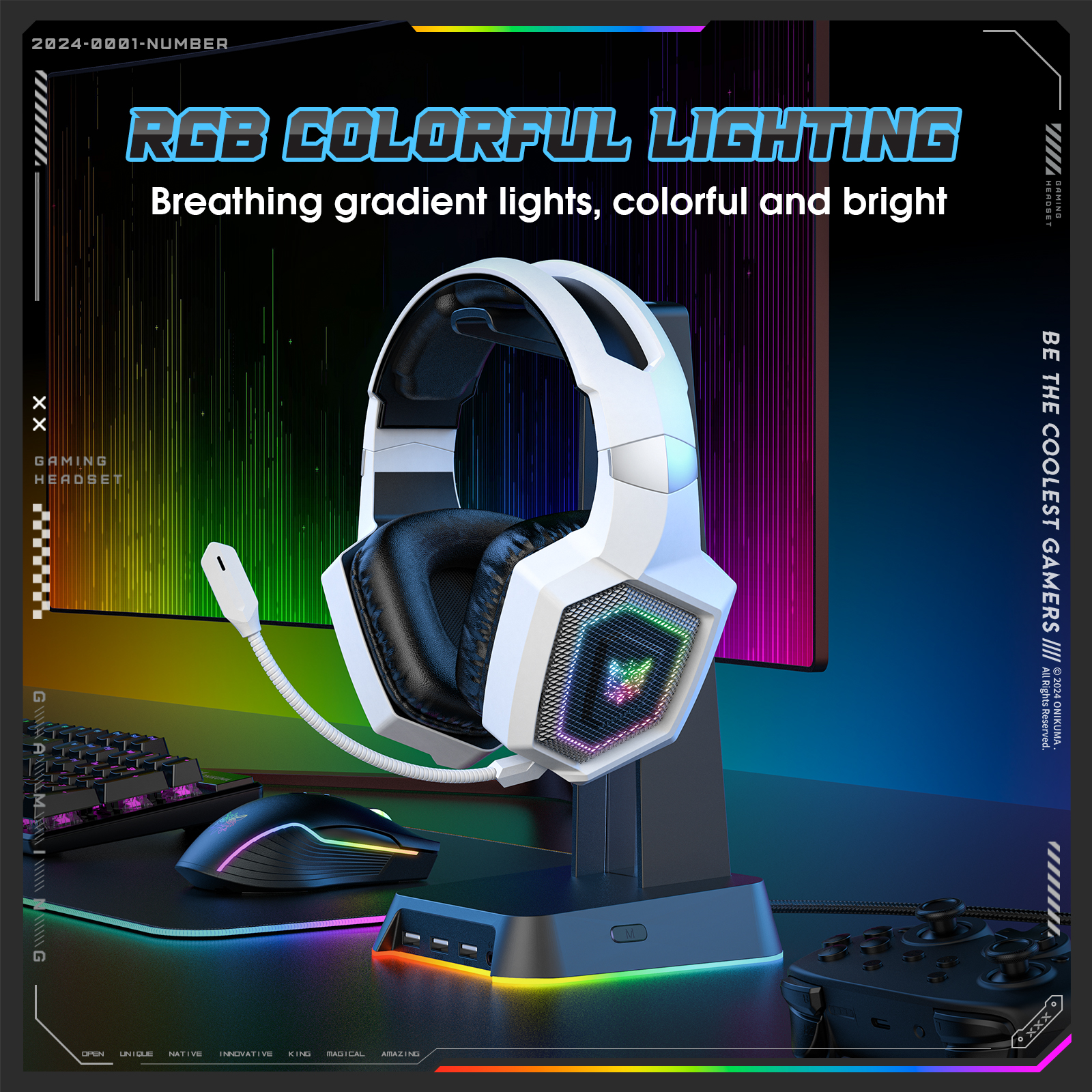 ONIKUMA 2.4GHz Wireless Gaming – обзор и цена Gaming Headset Rgb