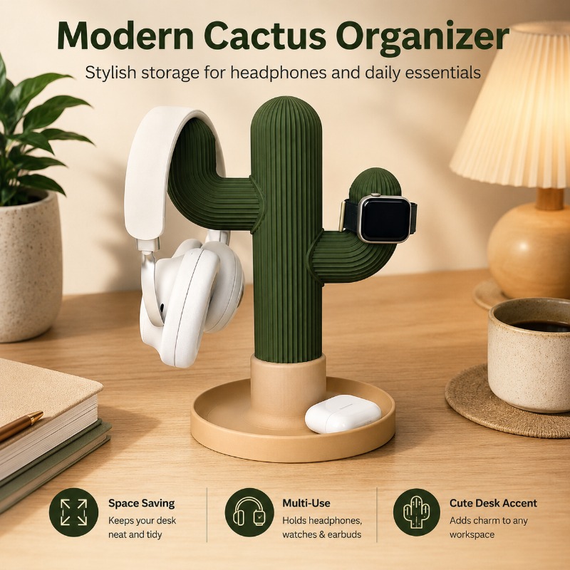 Minimalist Cactus Headset Stan – обзор и цена Headphone Stand Desk