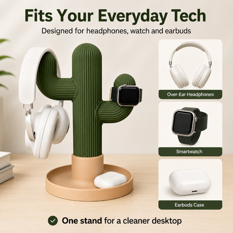 Minimalist Cactus Headset Stan – обзор и цена Headphone Stand Desk