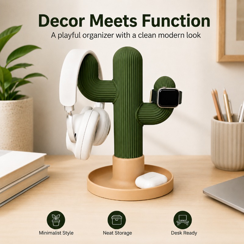 Minimalist Cactus Headset Stan – обзор и цена Headphone Stand Desk